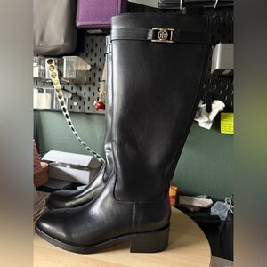 Tommy Hilfiger Black Combat & Moto Boots